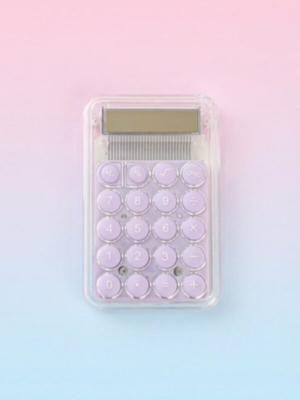 Calculadora Transparente con Botones de Color Lila