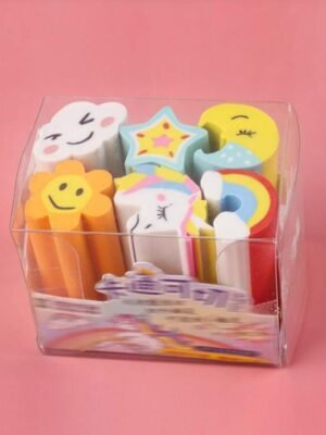 MUN-017_1920X2650px Pack de 6 Borradores de Romantic Sky Unicornio Largos Kawaii