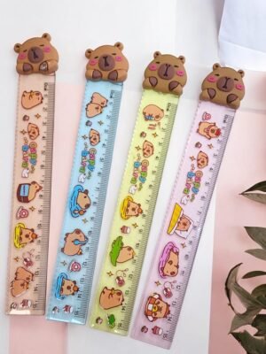 MUN-031 Regla de 15 cm con Diseño en Goma Capybara