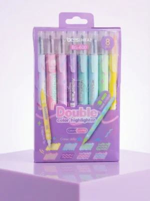 Marcador Double Color Highlighter Paquete de 8 Marcatextos Doble Punta Cubrible