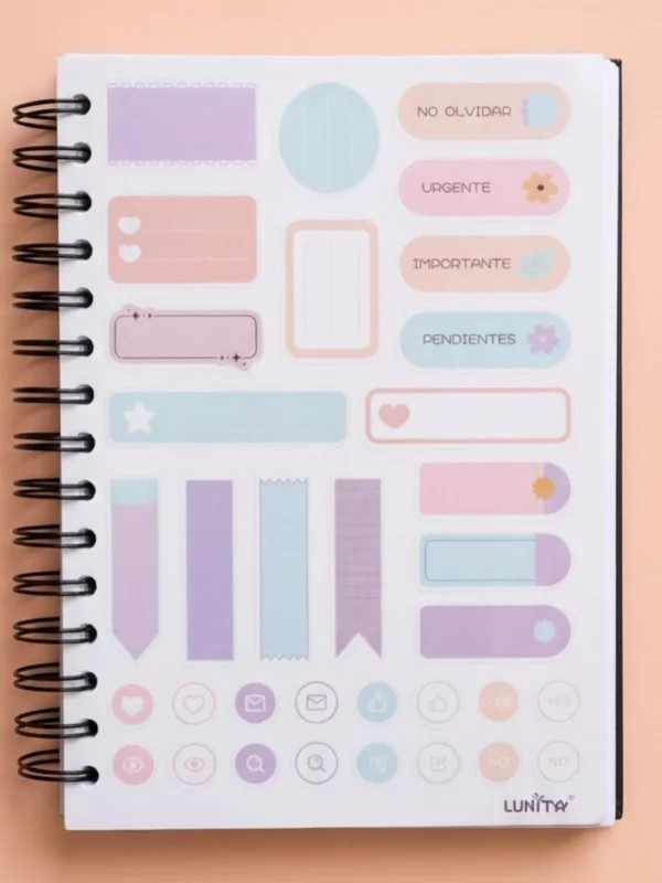 Libreta 100 Hojas Pasta Dura Francés Diseños Cute Raya