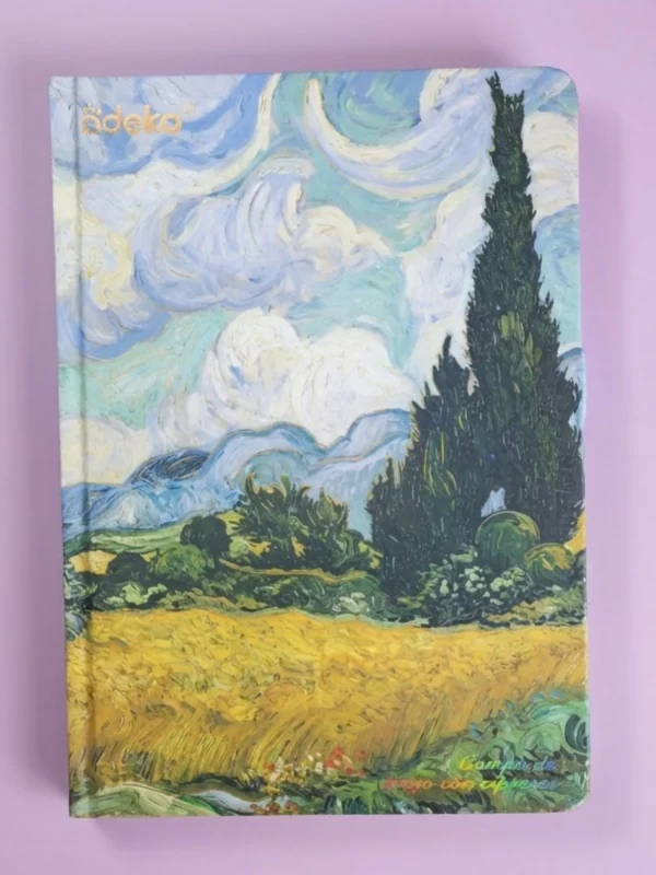 Cuaderno Frances 100 Hojas de Rayas con Diseños Obras Van Gogh