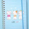 Libreta Tamaño Frances con 60 Hojas de Raya y 9 Blocs de Notas Adhesivas Diseños Gato Cute