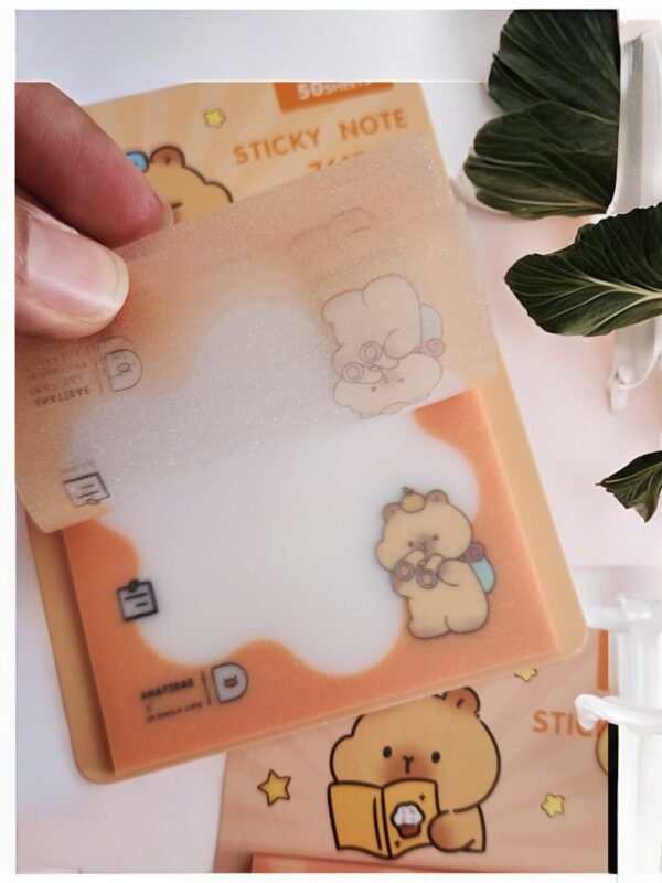 Bloc de Notas Adhesivas Transparentes Diseño Capybara