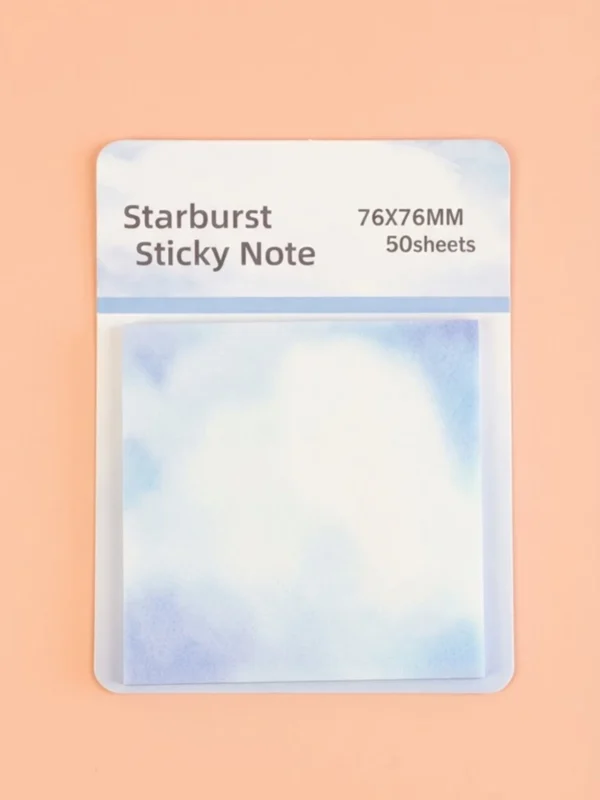 Nota Adhesiva Transparente con Brillos de 50 Hojas Diseño Colores Tie Dye