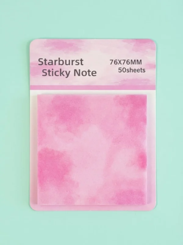 Nota Adhesiva Transparente con Brillos de 50 Hojas Diseño Colores Tie Dye