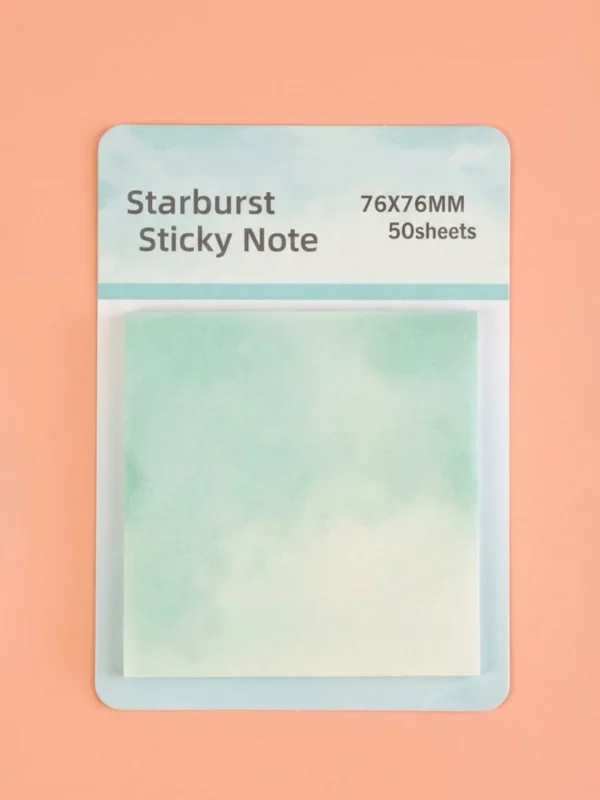 Nota Adhesiva Transparente con Brillos de 50 Hojas Diseño Colores Tie Dye