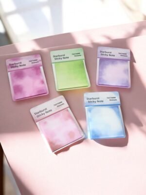 STI-012_portada Nota Adhesiva Transparente con Brillos de 50 Hojas Diseño Colores Tie Dye