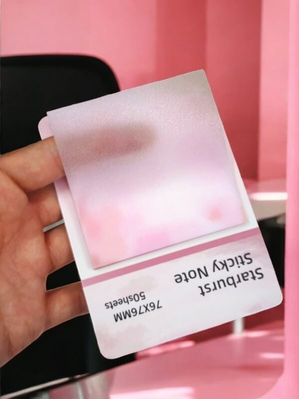 Nota Adhesiva Transparente con Brillos de 50 Hojas Diseño Colores Tie Dye