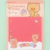 Nota Adhesiva Transparente con Brillos de 50 Hojas Diseño Osito Kawaii Colorido