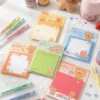 Nota Adhesiva Transparente con Brillos de 50 Hojas Diseño Osito Kawaii Colorido