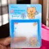 Nota Adhesiva Transparente con Brillos de 50 Hojas Diseño Osito Kawaii Colorido