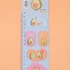 Planilla de Notas Adhesivas con Regla Kawaii de Aguacate