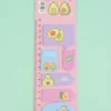 Planilla de Notas Adhesivas con Regla Kawaii de Aguacate