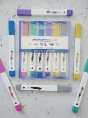 TIN-037 Blister con 6 Marcadores de Colores Metálicos Chosch
